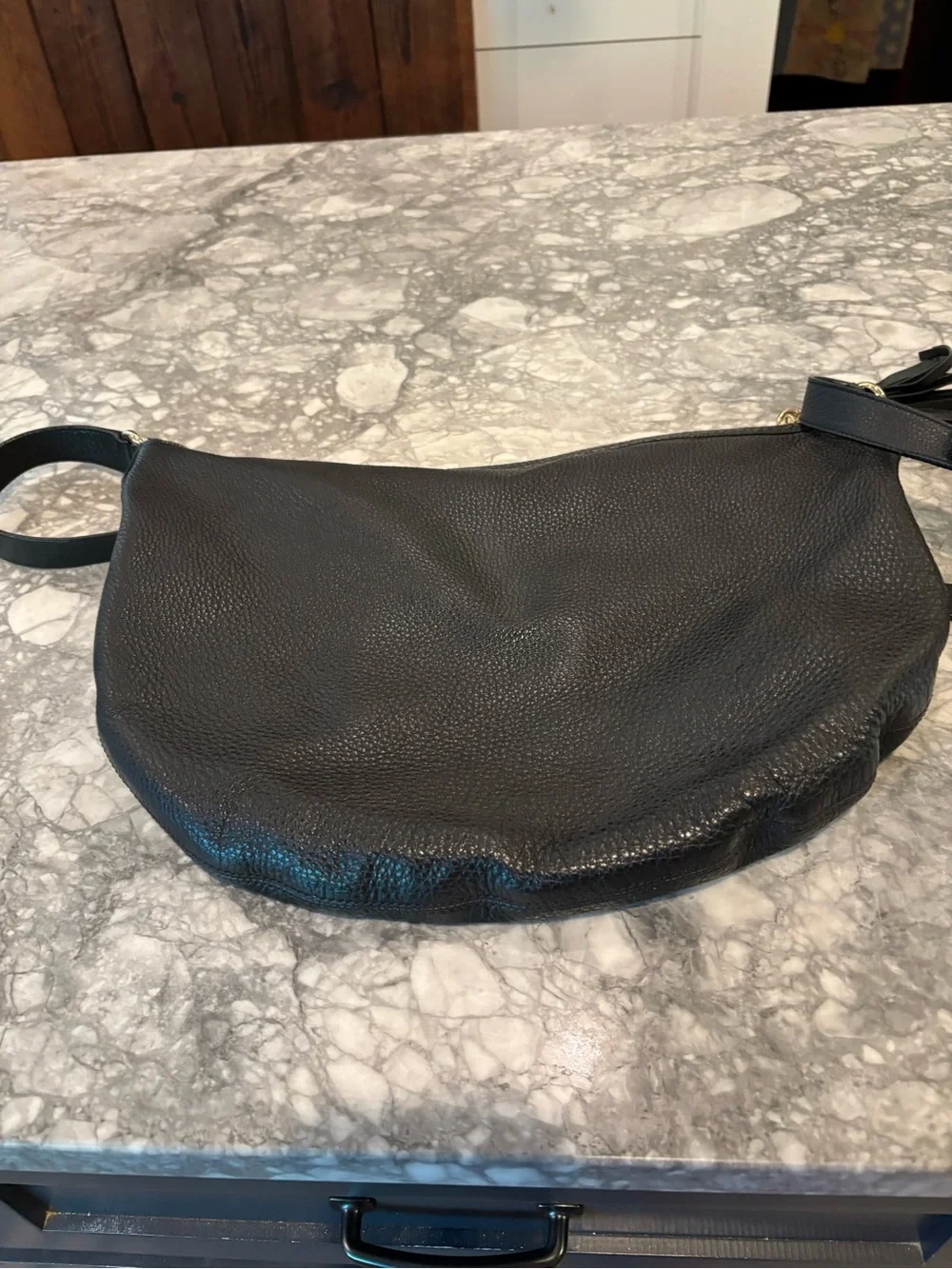 Gucci Black Pebbled Leather Hobo with Embossed GG